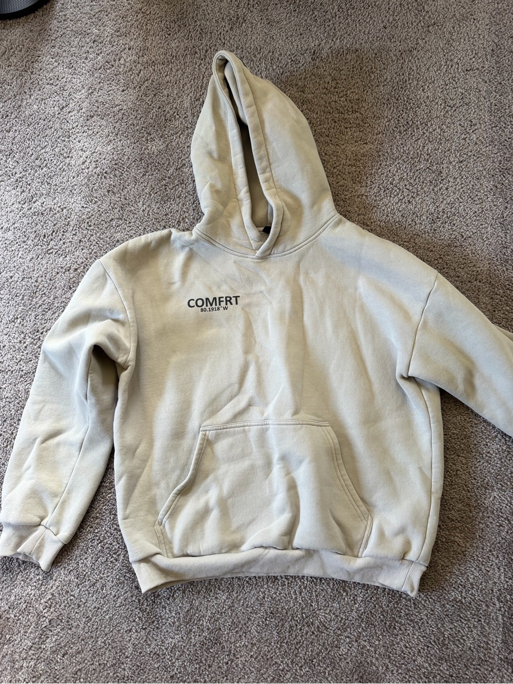 Men's Comfort Crewneck Hoodie in Light Beige